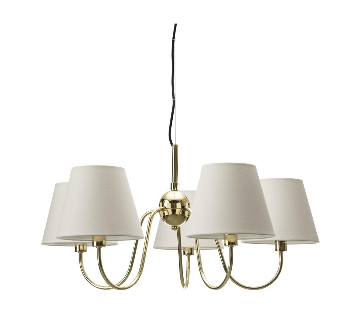 ByRydens 4202720-6509 - Lustr na lanku LYNF 5xE14/8W/230V mosaz/bílá 4202720-6509