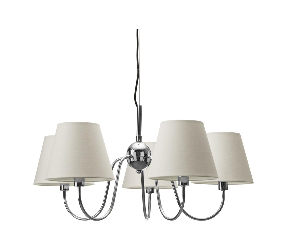 ByRydens 4202720-6510 - Lustr na lanku LYNF 5xE14/8W/230V chrom/bílá 4202720-6510