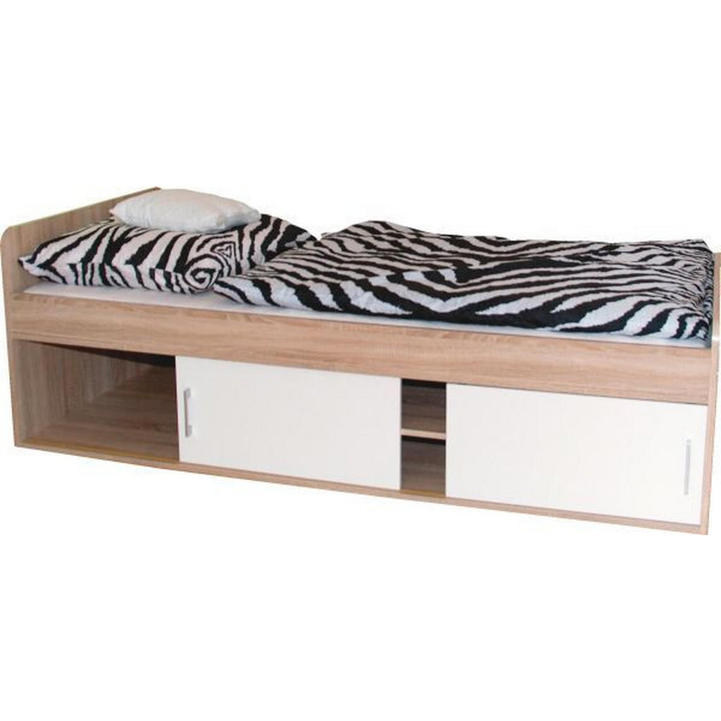 Cantus POSTEL, 90/200 cm bílá, Sonoma dub