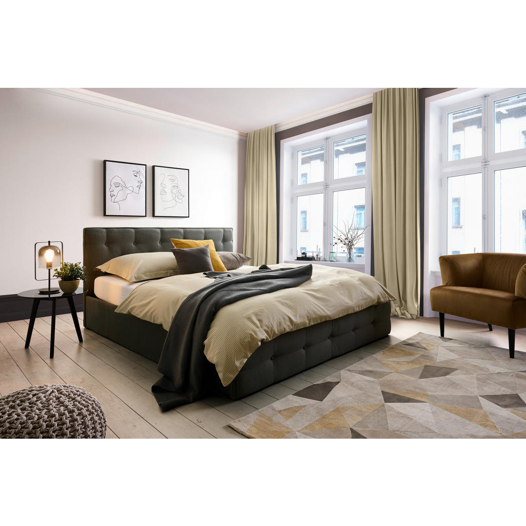 Carryhome ČALOUNĚNÁ POSTEL, 180/200 cm, tmavě šedá