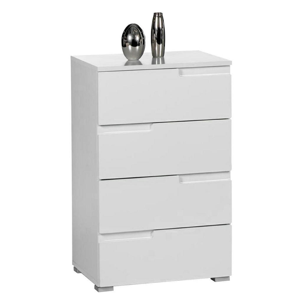 Carryhome KOMODA, bílá, vysoce lesklá bílá, 50/80/40 cm