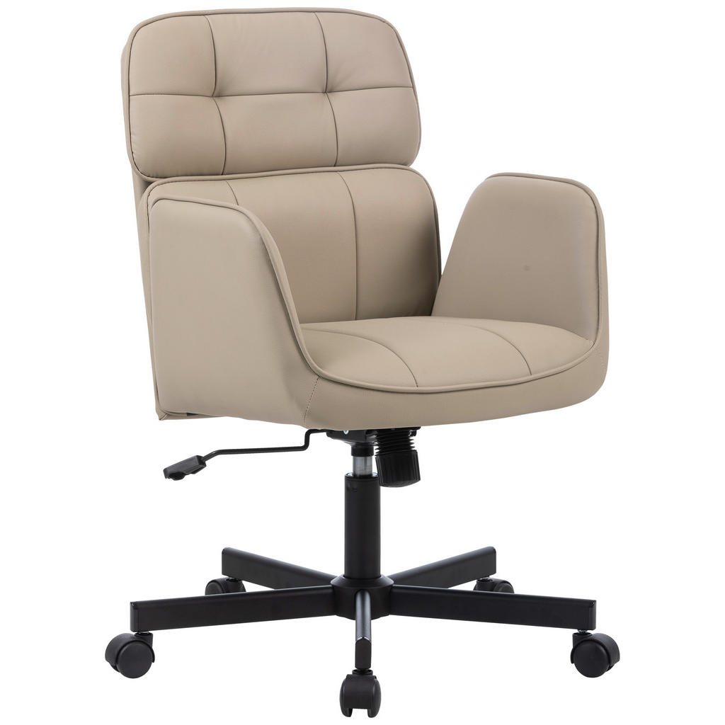 Carryhome OTOČNÁ ŽIDLE, vzhled kůže, černá, světle hnědá