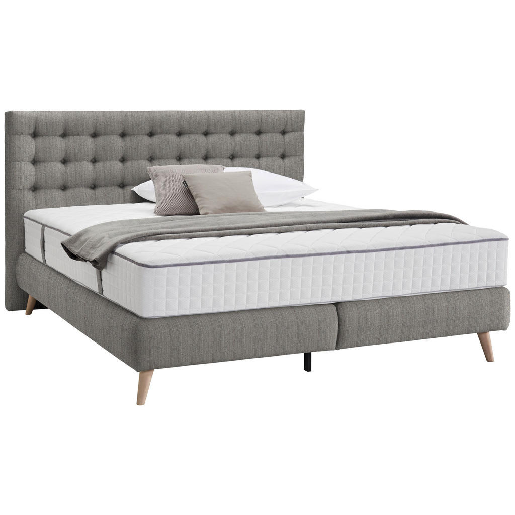Carryhome POSTEL BOXSPRING, 160/200 cm, světle šedá