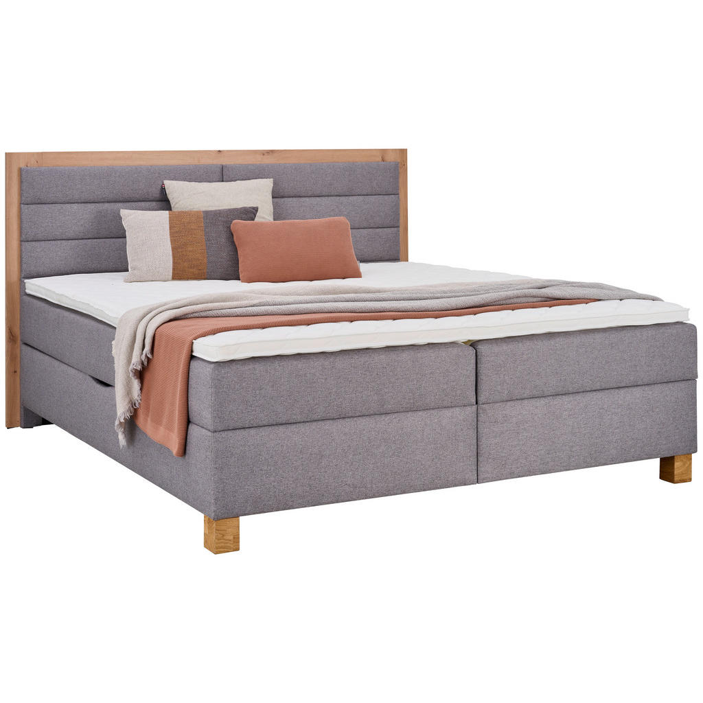 Carryhome POSTEL BOXSPRING, 180/200 cm, šedá, dub artisan