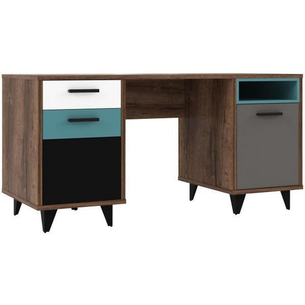 Carryhome PSACÍ STŮL, šedá, zelená, černá, bílá, barvy dubu, 150/60/74 cm