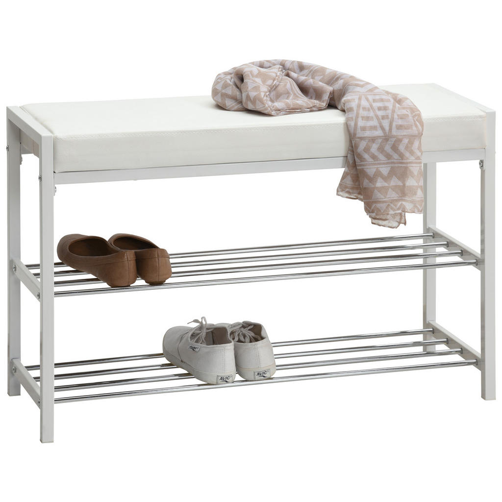 Carryhome REGÁL NA BOTY, bílá, 80/52/30 cm
