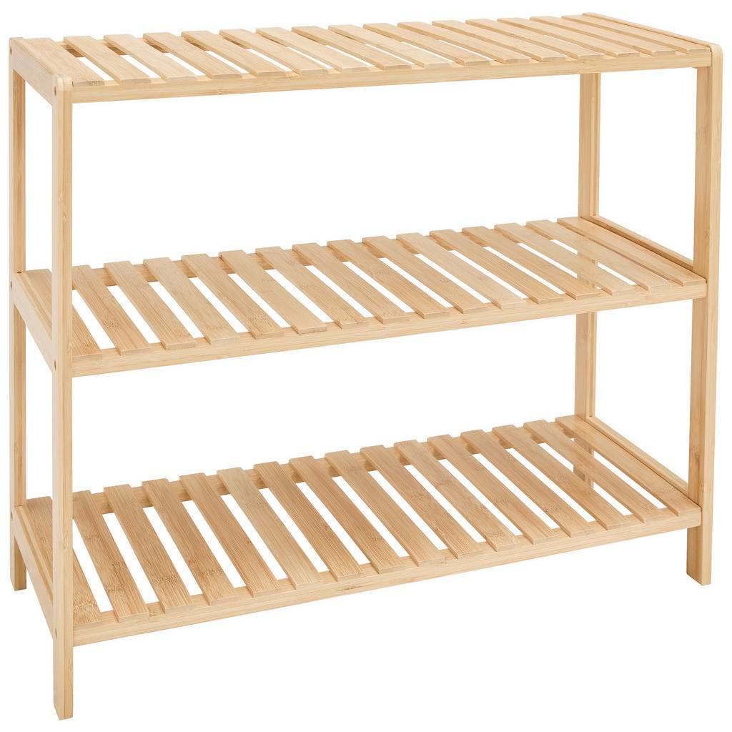 Carryhome REGÁL NA BOTY, přírodní barvy, bambus, 69/57/28 cm