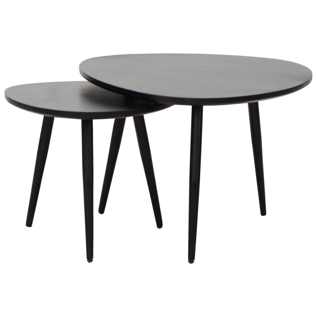 Carryhome SADA KONFERENČNÍCH STOLKŮ, černá, dřevo, kov, 74/68/45 cm