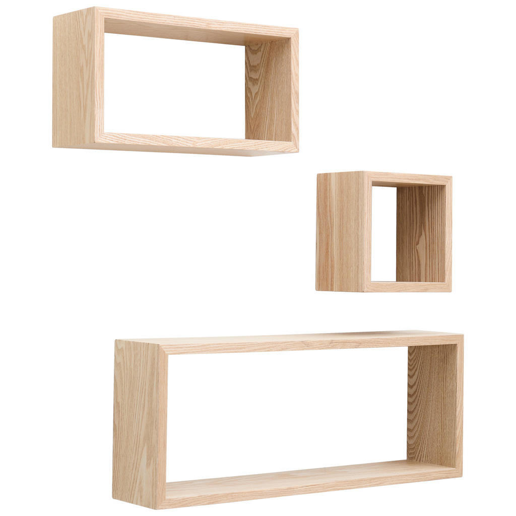 Carryhome SADA NÁSTĚNNÝCH REGÁLŮ, barvy dubu