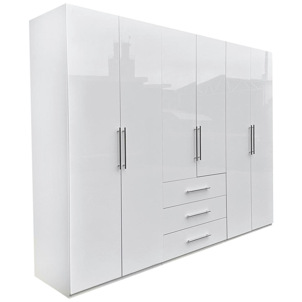 Carryhome ŠATNÍ SKŘÍŇ, bílá, vysoce lesklá bílá, 294/219/59 cm