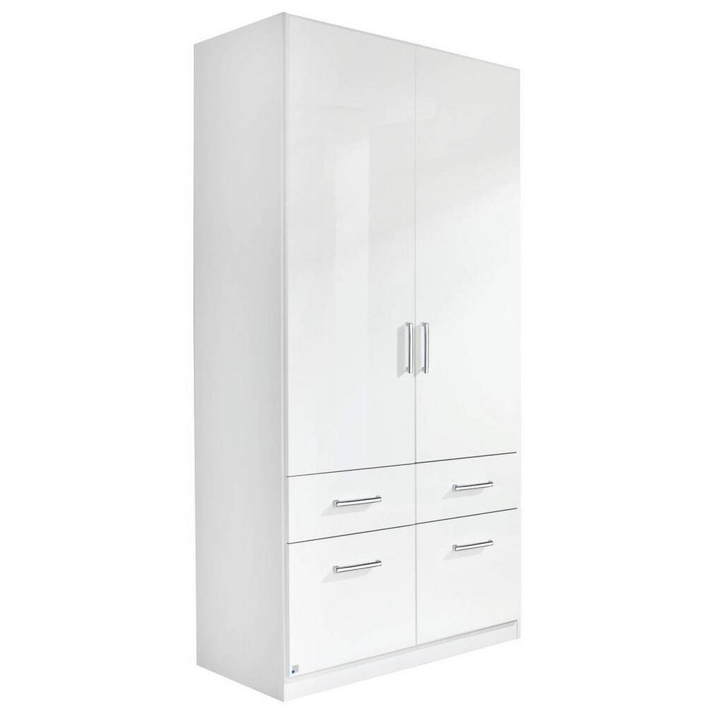 Carryhome ŠATNÍ SKŘÍŇ S OTOČNÝMI DVEŘMI, bílá, vysoce lesklá bílá, 91/197/54 cm