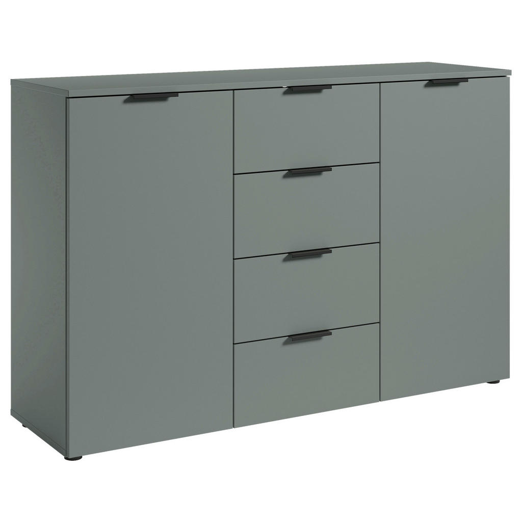 Carryhome ŠIROKÁ KOMODA, šalvějově zelená, 135/90/40 cm