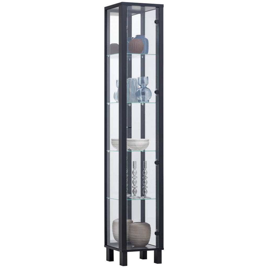 Carryhome VITRÍNA, černá, 33/189/33 cm