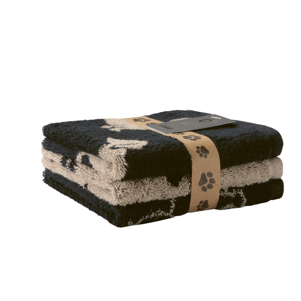 Cawoe SADA RUČNÍKŮ NA OBLIČEJ, 30/30 cm, černá