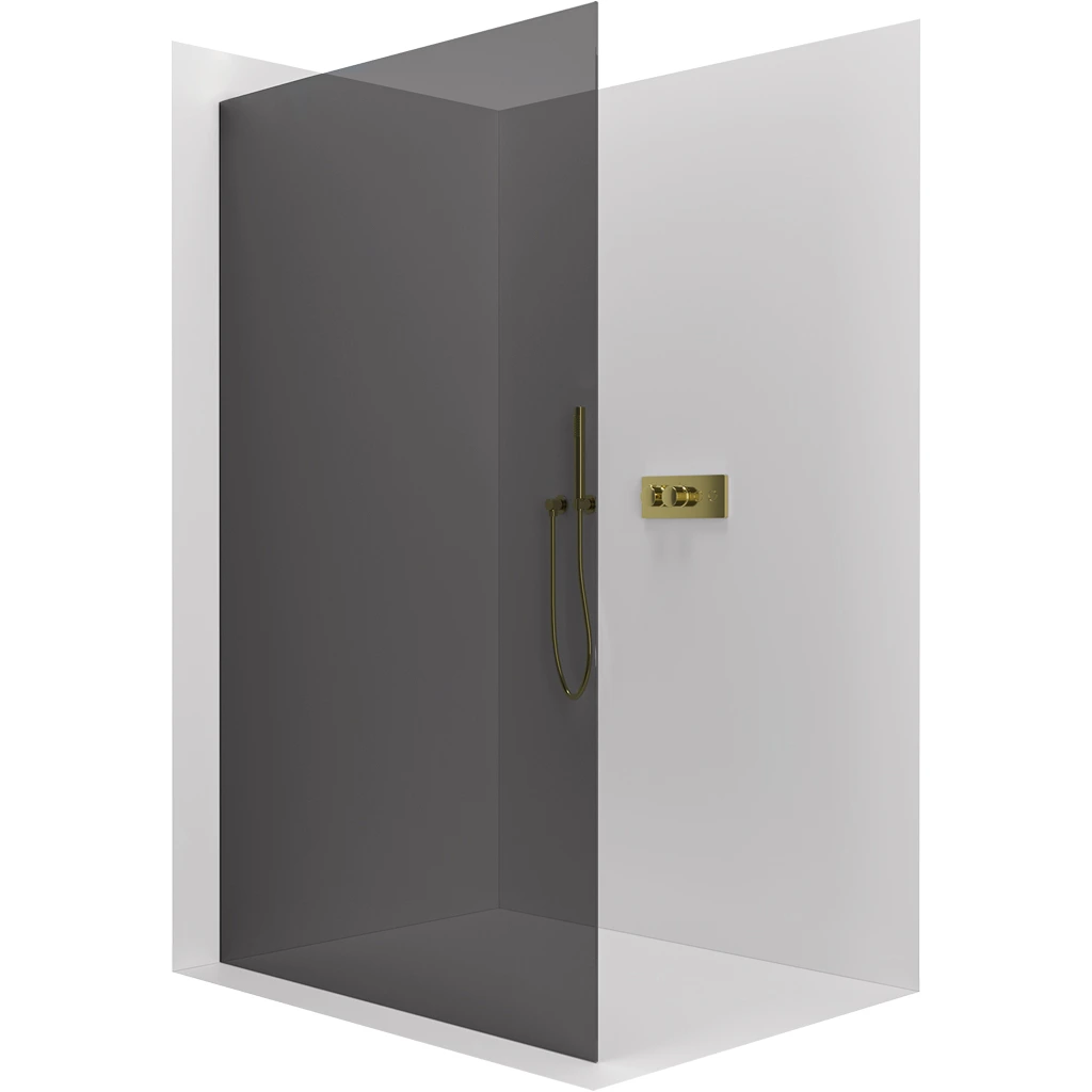 CERANO Sprchová zástěna Walk-in Crystal L/P 8 mm bezvzpěrový systém zlatá, grafitové sklo 150x200 CER-8050BD6618