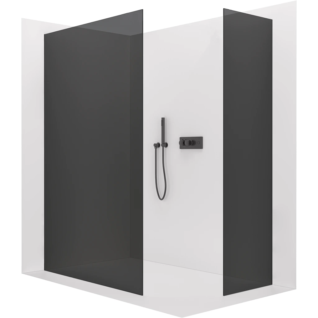 CERANO Sprchová zástěna Walk-in Crystal T L/P 8 mm bezvzpěrový systém zlatá, grafitové sklo 90x50x200 CER-8050BD5623