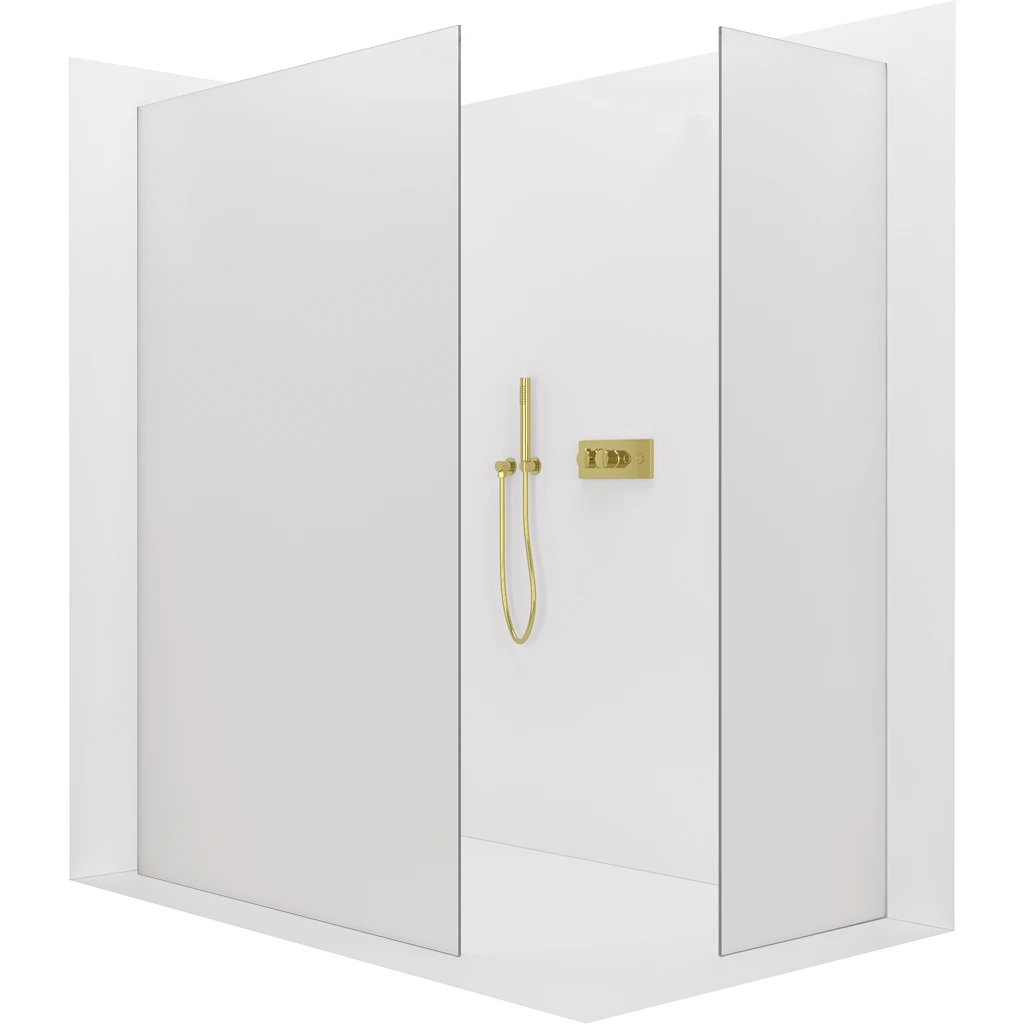 CERANO Sprchová zástěna Walk-in Crystal T L/P 8 mm bezvzpěrový systém zlatá, mléčné sklo 160x160x200  CER-8050BD5712