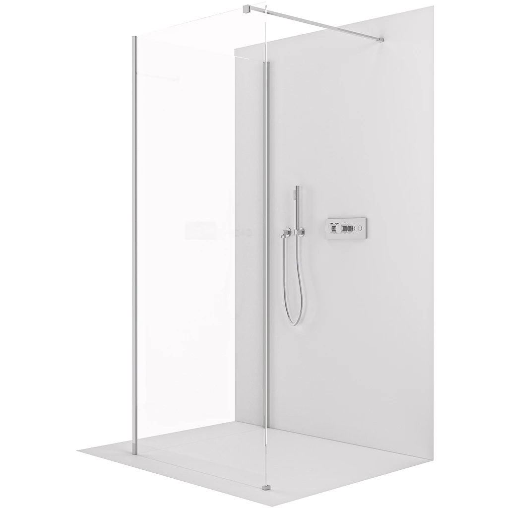 CERANO Sprchová zástěna Walk-in Onyx Corner Cube L/P 8 mm hranatá vzpěra chrom, transparentní sklo 130x50x200  CER-8050BD712118
