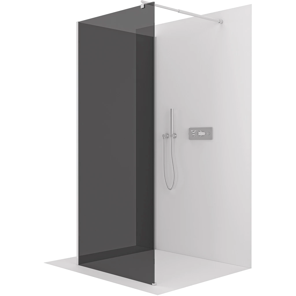 CERANO Sprchová zástěna Walk-in Onyx Corner Round L/P 8 mm kulatá vzpěra chrom, grafitové sklo 90x90x200 CER-8050BD7699