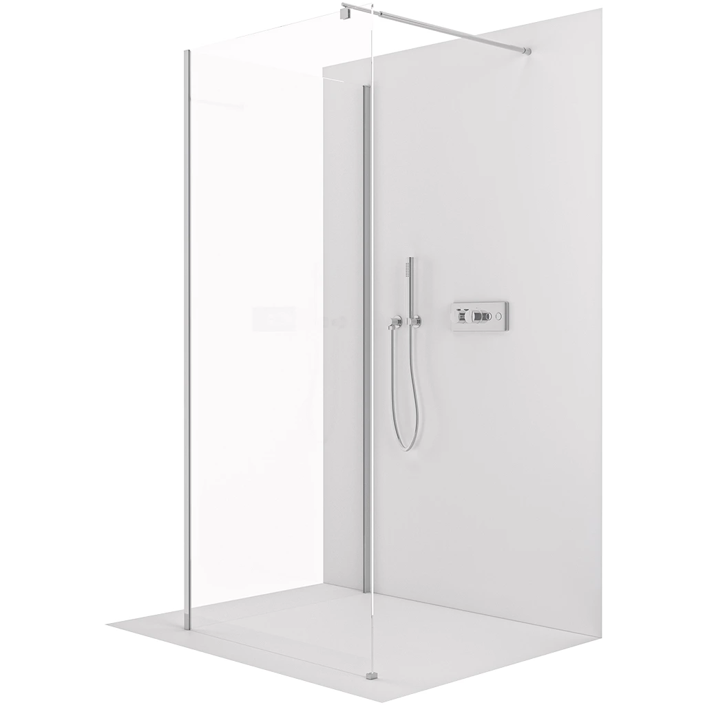 CERANO Sprchová zástěna Walk-in Onyx Corner Round L/P 8 mm kulatá vzpěra chrom, transparentní sklo 70x120x200  CER-670451