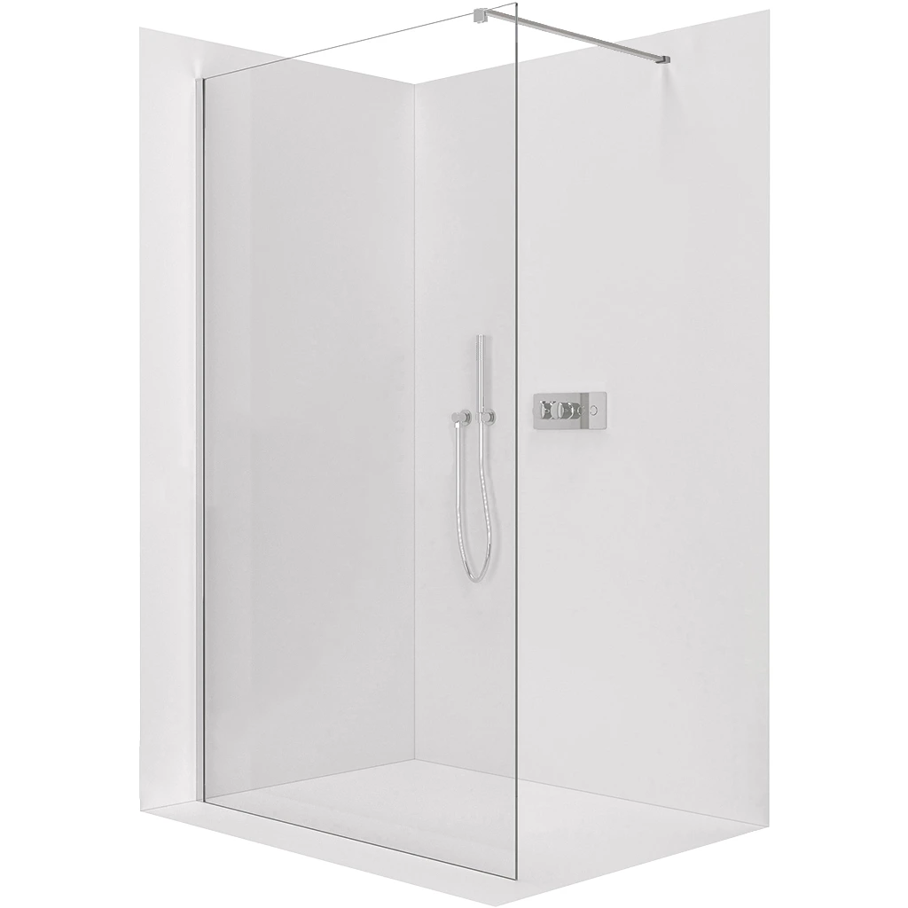 CERANO Sprchová zástěna Walk-in Onyx Cube L/P 8 mm hranatá vzpěra chrom, transparentní sklo 60x200 CER-8050BD692