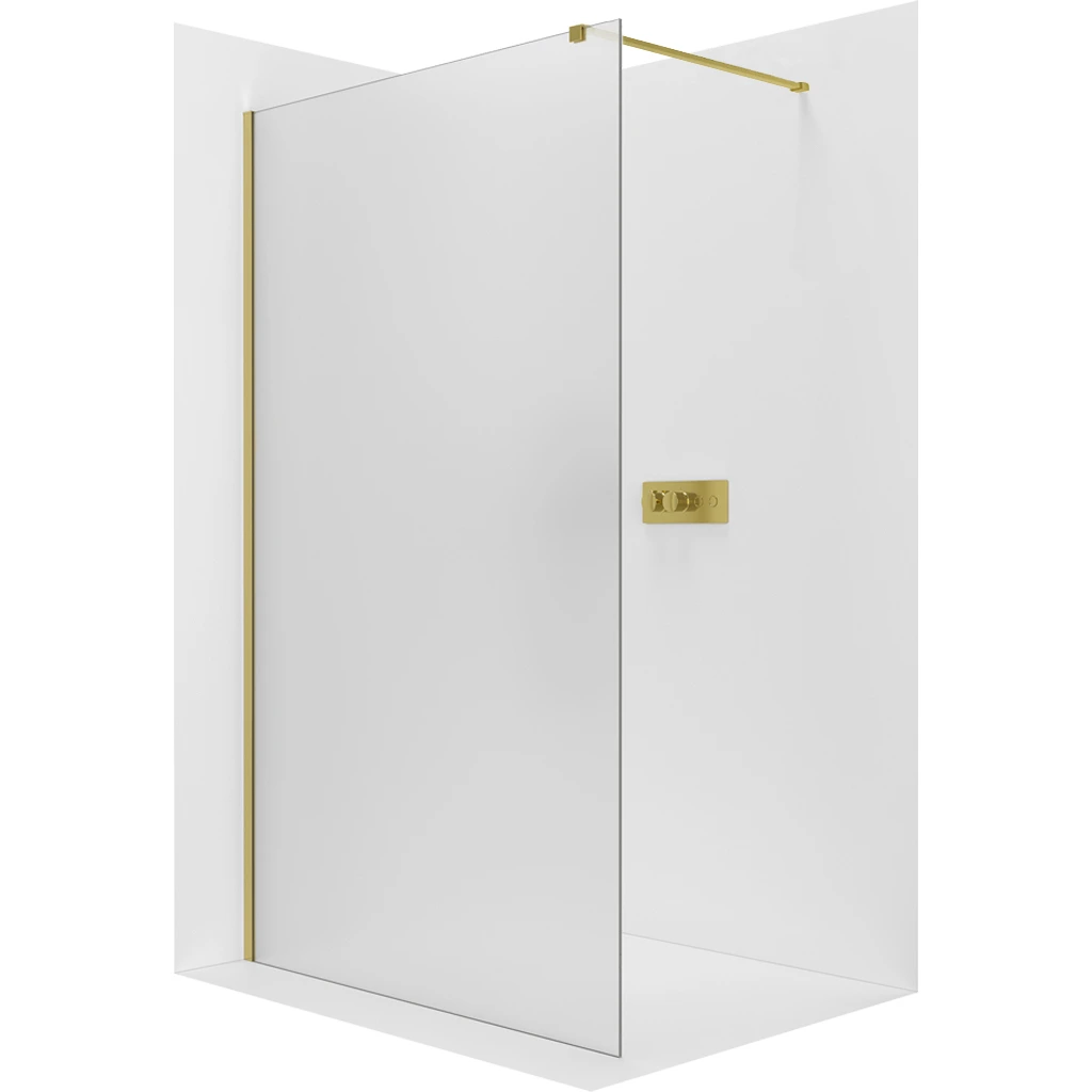 CERANO Sprchová zástěna Walk-in Onyx Cube L/P 8 mm hranatá vzpěra zlatá, mléčné sklo 30x200  CER-8050BD71930