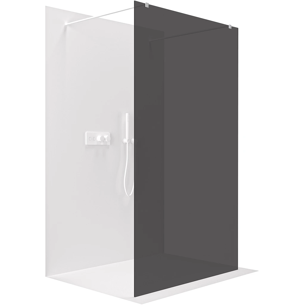CERANO Sprchová zástěna Walk-in Onyx Duo L/P 8 mm hranatá vzpěra bílá matná, grafitové sklo 60x200  CER-8050BD1779
