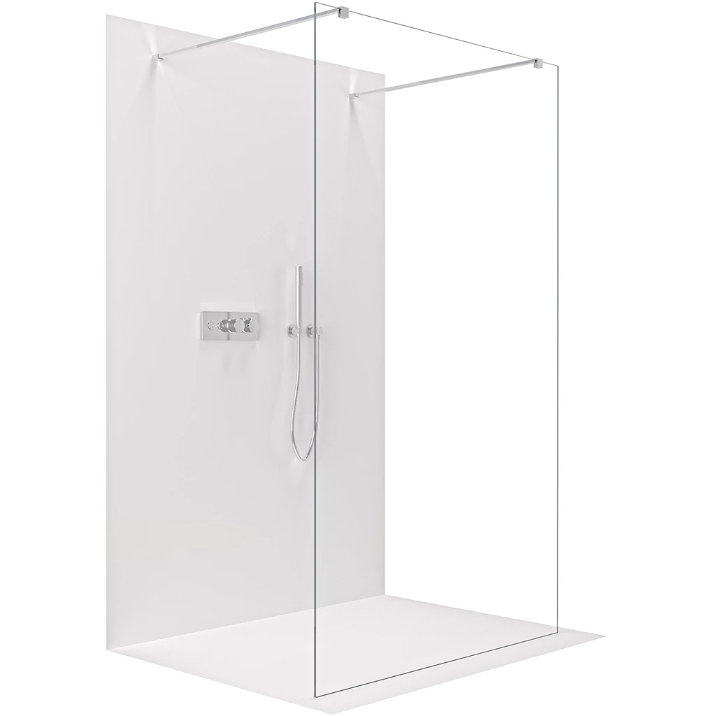 CERANO Sprchová zástěna Walk-in Onyx Duo L/P 8 mm hranatá vzpěra chrom, transparentní sklo 50x200  CER-8050BD2040
