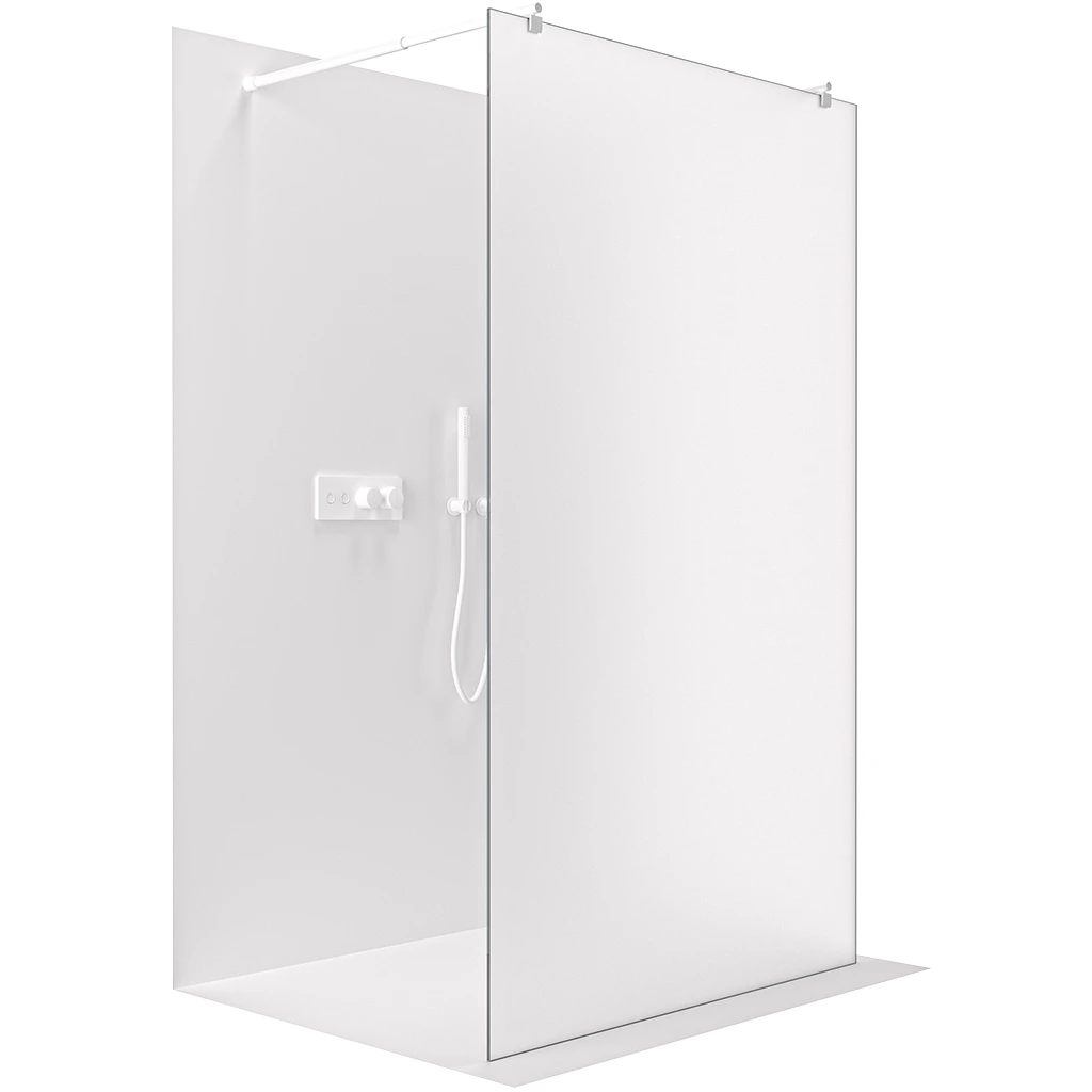 CERANO Sprchová zástěna Walk-in Onyx Duo L/P 8 mm kulatá vzpěra bílá matná, mléčné sklo 60x200 CER-8050BD2189