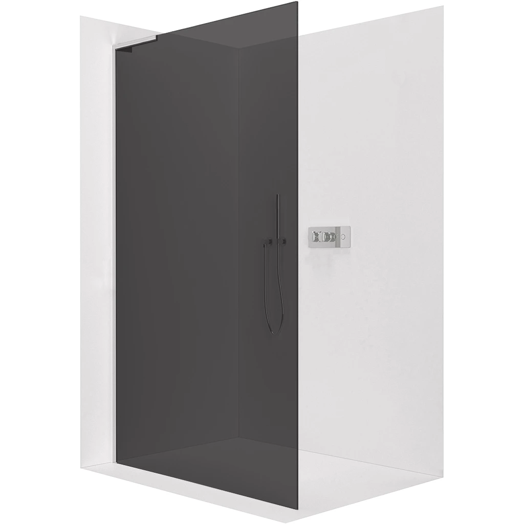 CERANO Sprchová zástěna Walk-in Onyx L-levá vzpěra 10 mm chrom, grafitové sklo 110x200  CER-8050BD74071