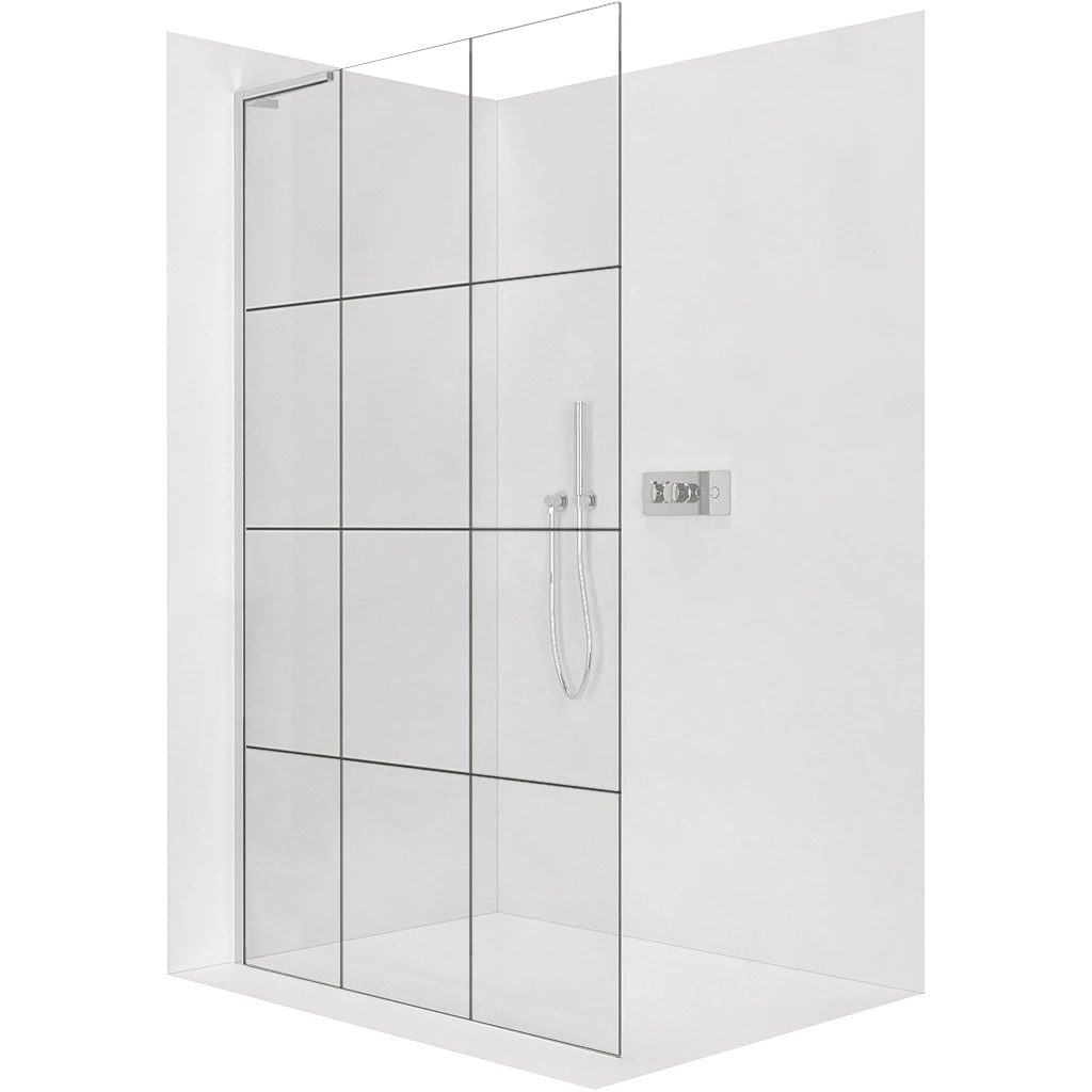 CERANO Sprchová zástěna Walk-in Onyx L-levá vzpěra 8 mm chrom, industriální sklo 90x200 CER-8050BD1321