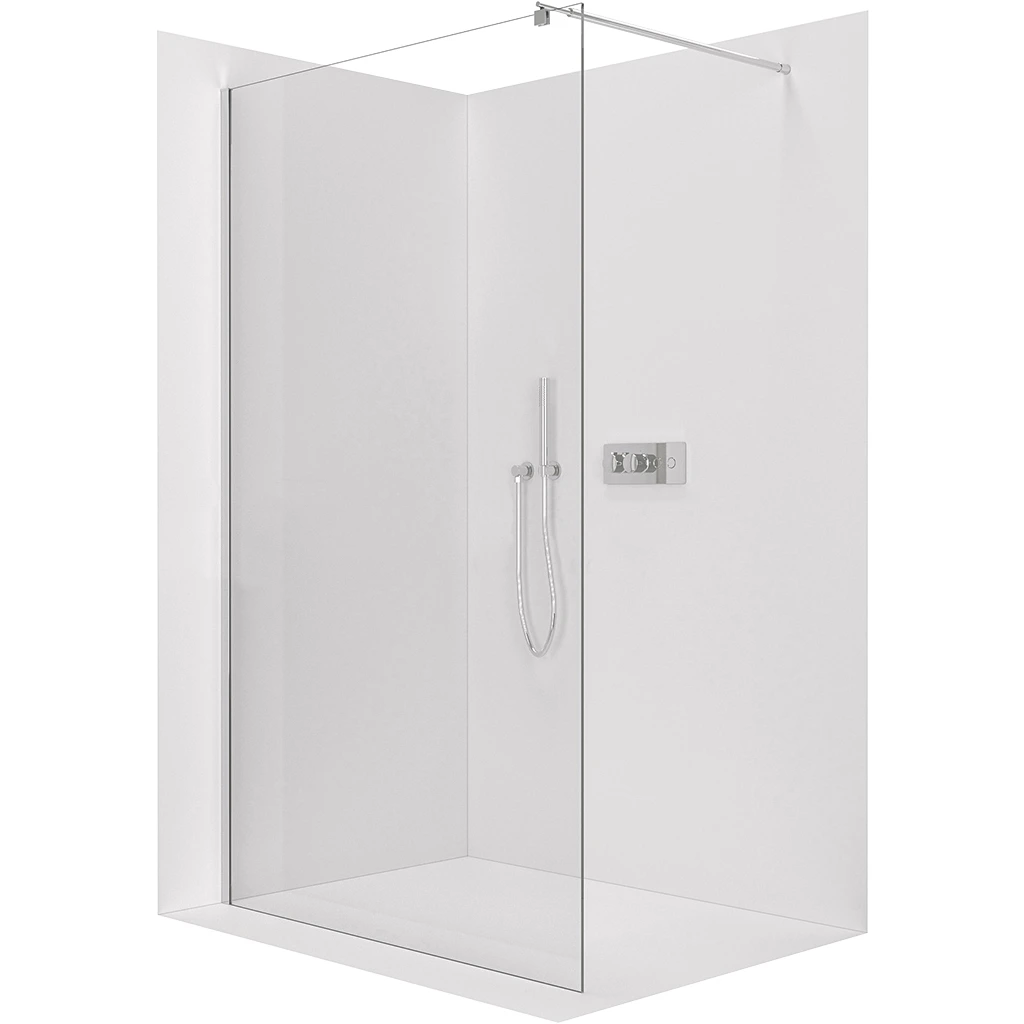 CERANO Sprchová zástěna Walk-in Onyx Round L/P 6 mm chrom, transparentní sklo 90x190  CER-670900