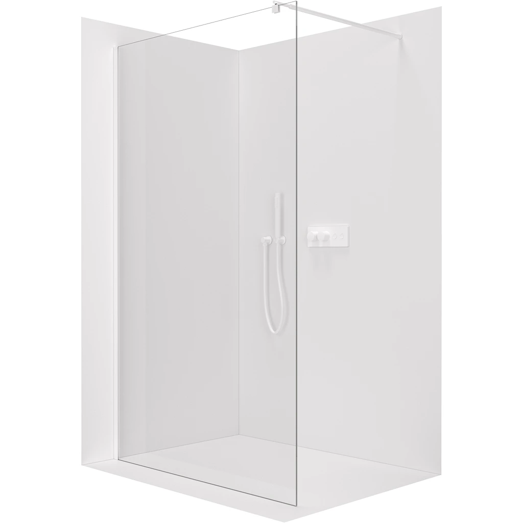CERANO Sprchová zástěna Walk-in Onyx Round L/P 8 mm kulatá vzpěra bílá matná, transparentní sklo 60x200  CER-482956