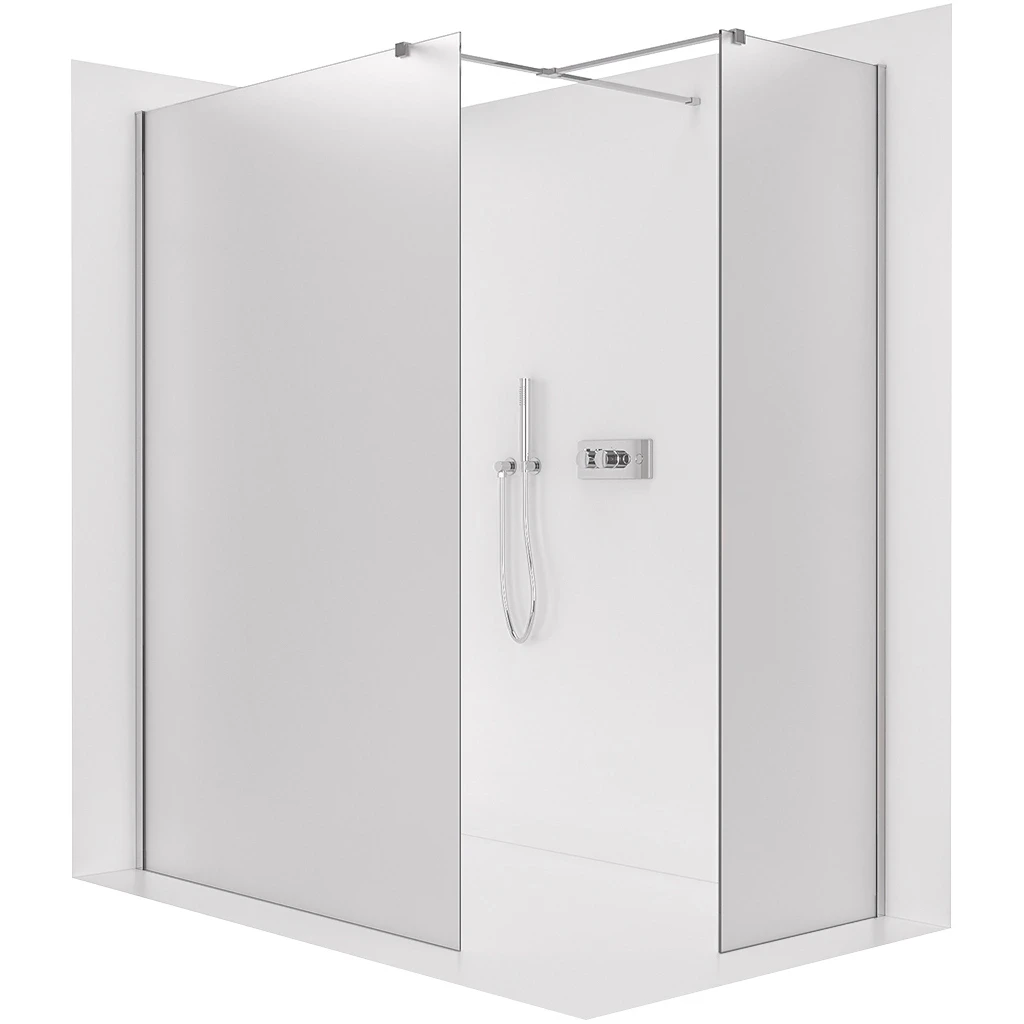CERANO Sprchová zástěna Walk-in Onyx T L/P 8 mm hranatá vzpěra chrom, mléčné sklo 80x30x200 CER-DY101-60-211