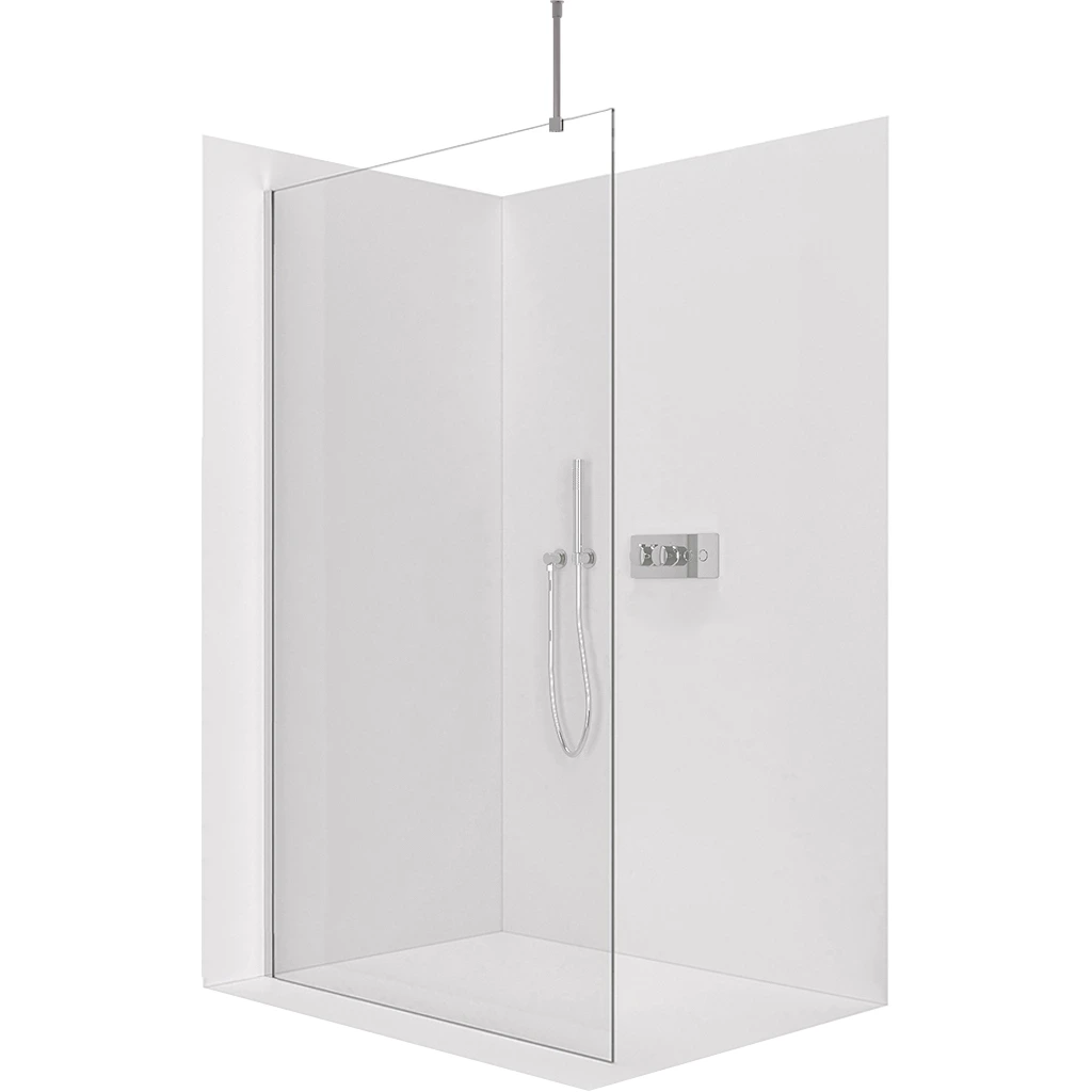 CERANO Sprchová zástěna Walk-in Onyx Top Round L/P 10 mm kulatá vzpěra chrom, transparentní sklo 130x200 CER-8050BD78624