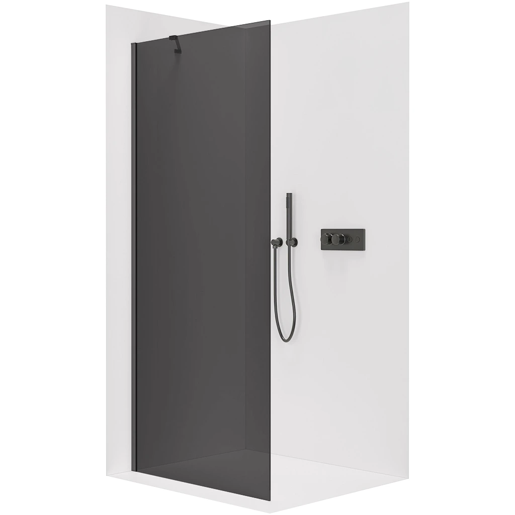 CERANO Sprchová zástěna Walk-in Onyx Y L/P 10 mm černá matná, grafitové sklo 150x200 CER-8050BD8505
