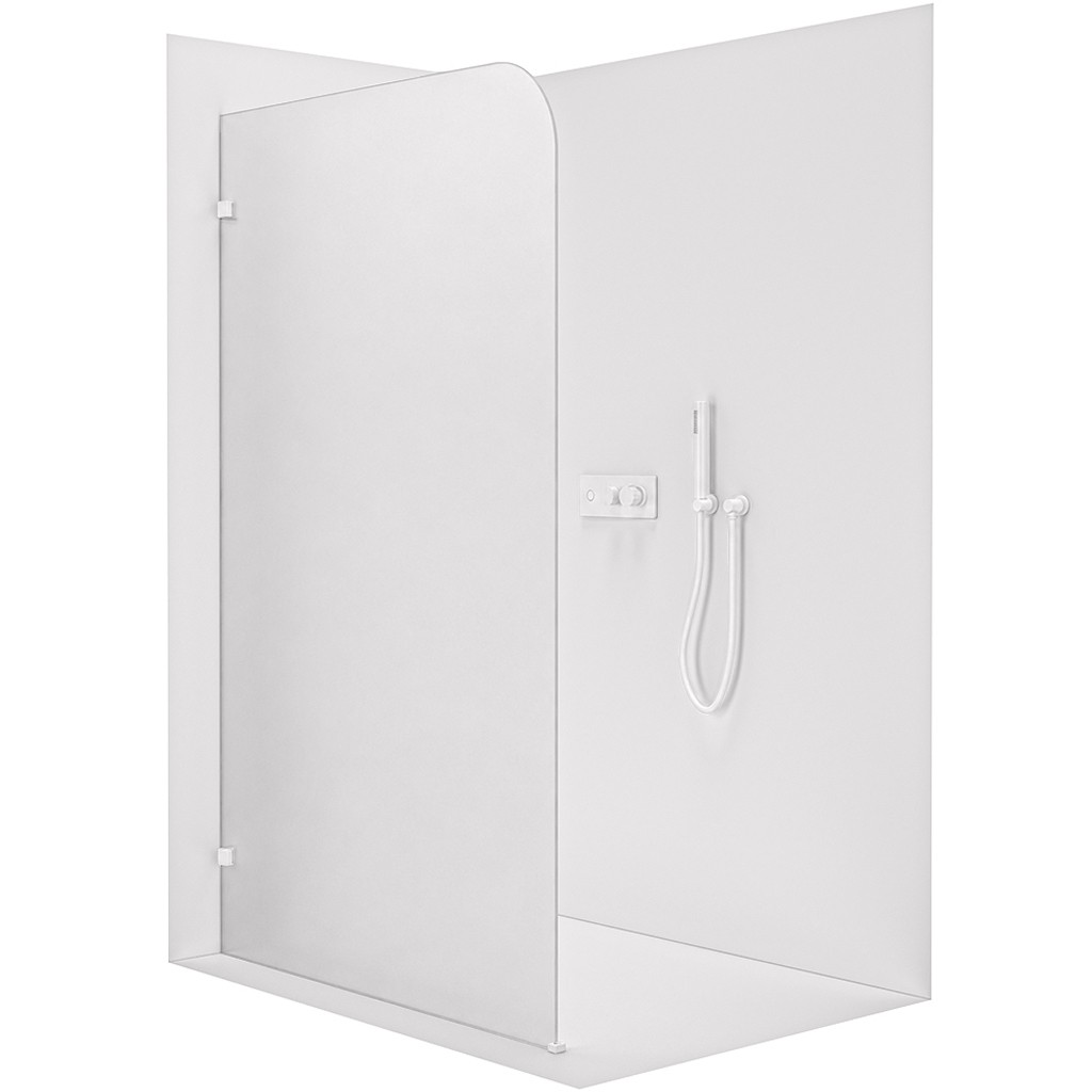 CERANO Sprchová zástěna Walk-in Orbis Levá 8 mm bílá matná, mléčné sklo 80x200  CER-682369