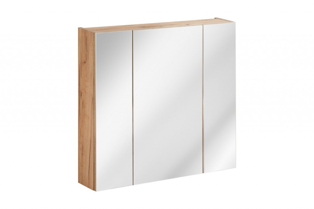 COMAD Zrcadlová skříňka 80cm 3 dvířka DUB CAPRI 5907611647851