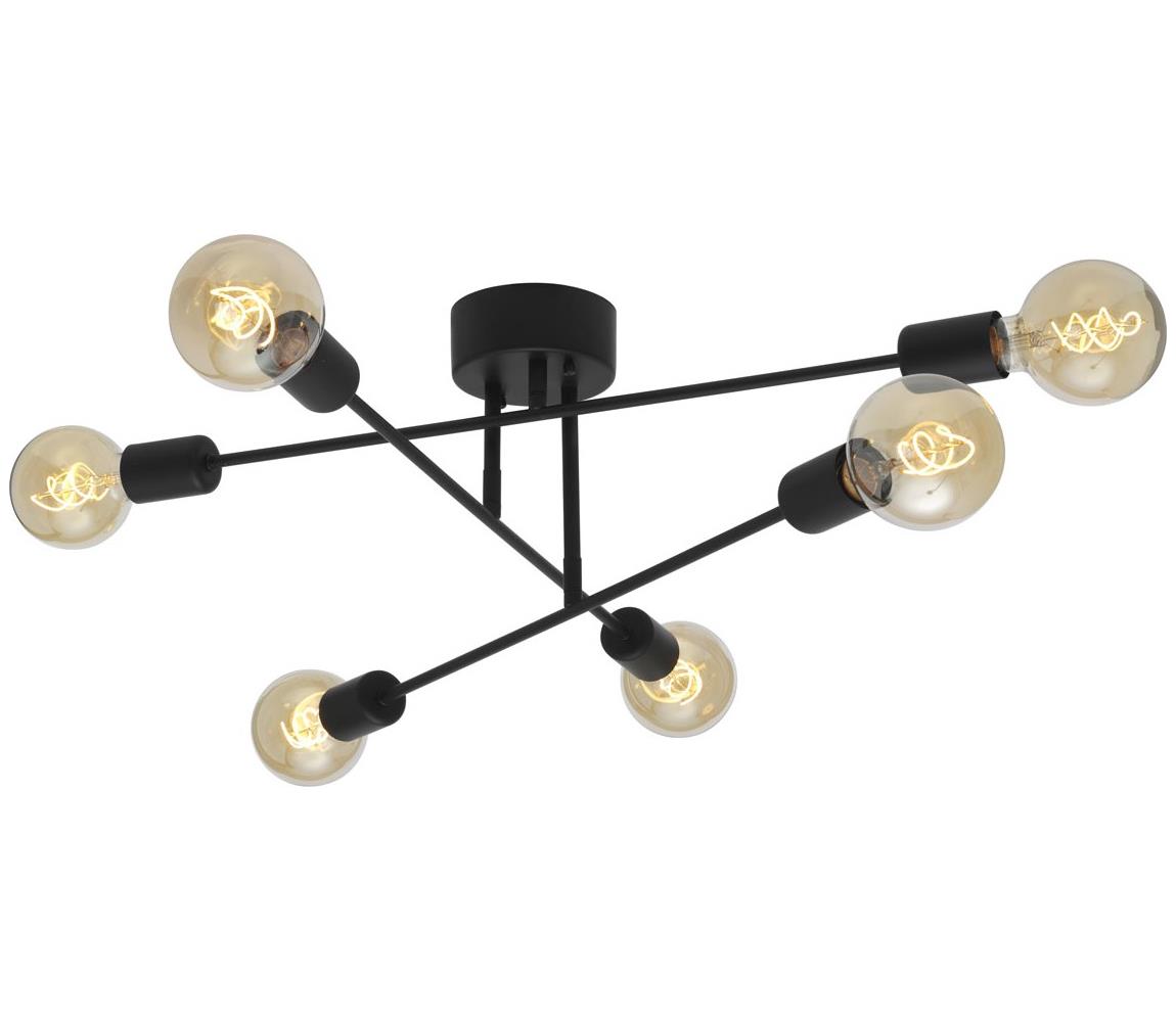 Cottex P7216SV - Přisazený lustr BATON 6xE27/60W/230V černá P7216SV
