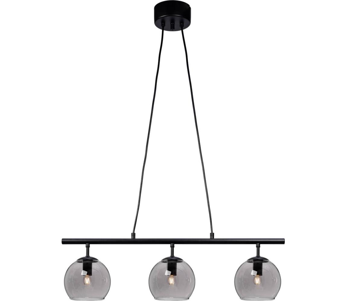 Cottex T2493SVG - Lustr na lanku CAPELLA 3xE14/40W/230V kouřová/černá T2493SVG