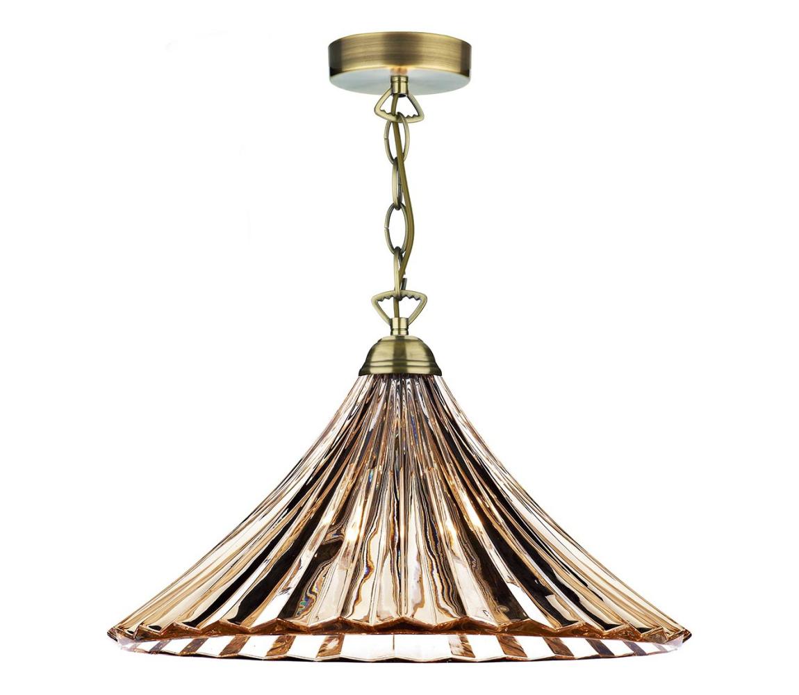 Där Lighting Där Lighting ARD866 -Lustr na řetězu ARDECHE 1xE27/60W/230V mosaz/kouřová hnědá ARD866