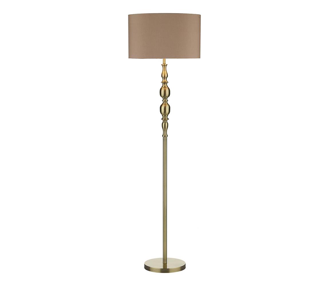 Där Lighting Där Lighting MAD4975 - Stojací lampa MADRID 1xE27/60W/230V hnědá/mosaz MAD4975