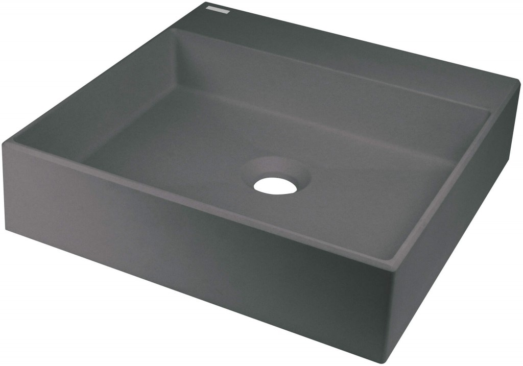 DEANTE Correo anthracite metallic Granit umyvadlo na desku 400x400 mm CQR_TU4S