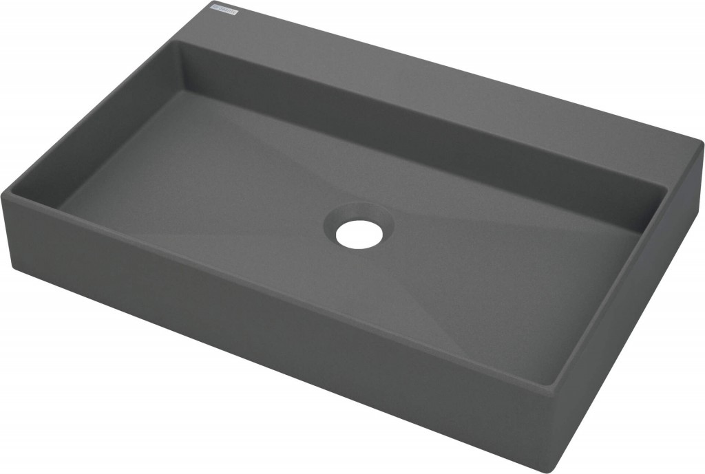 DEANTE Correo antracit metalic Granitové umyvadlo, na desku 60x40 cm CQR_TU6S