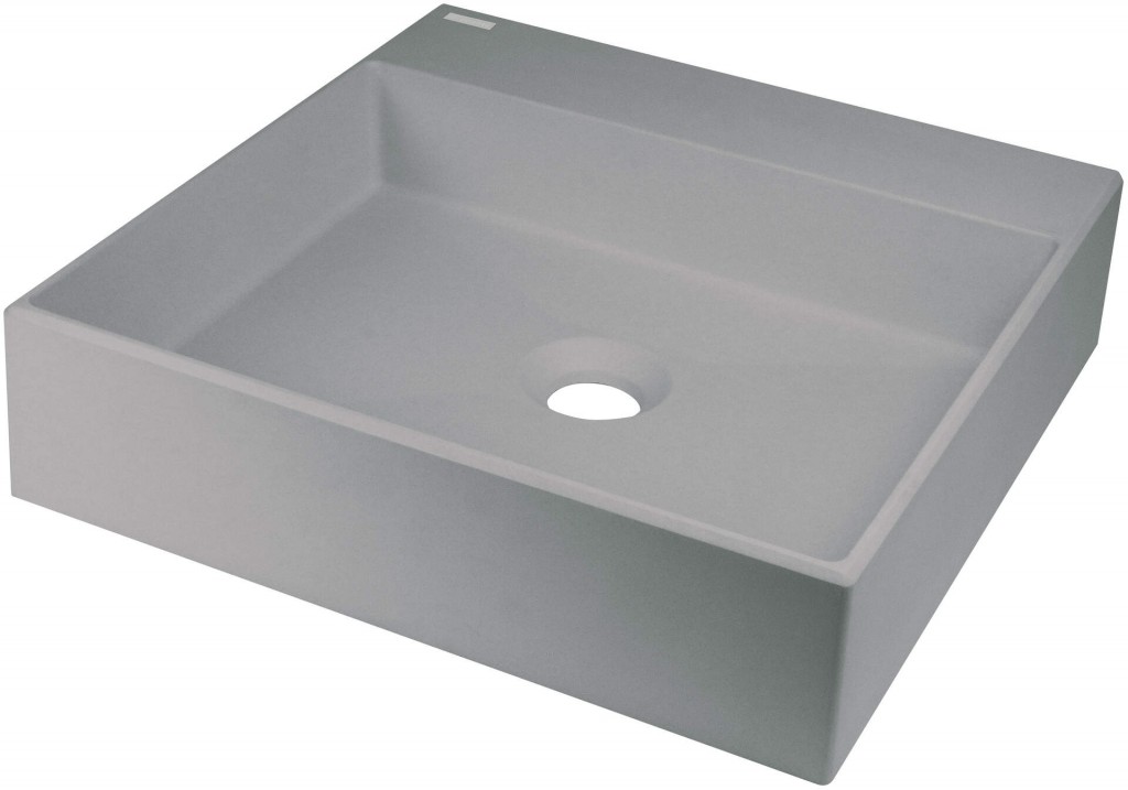 DEANTE Correo metallic grey Granit umyvadlo na desku 400x400 mm CQR_SU4S