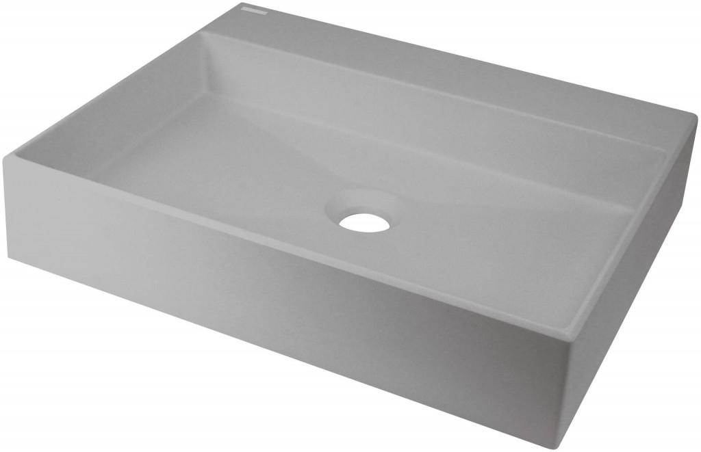 DEANTE Correo metallic grey Granit umyvadlo na desku 500x400 mm CQR_SU5S