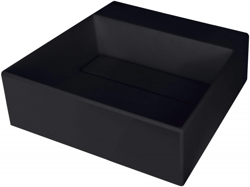 DEANTE Correo nero Granitové umyvadlo na desku, s krycí deskou CQR_NU4M