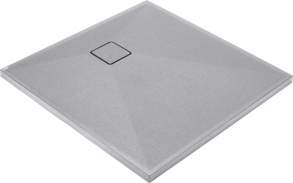 DEANTE Correo šedá metalic Granitová sprchová vanička, čtvercová, 90x90 cm KQR_S41B
