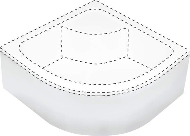 DEANTE Deep bílá Kryt na sprchovou vaničku, půlkulatý, 90x90 cm KTD_041O