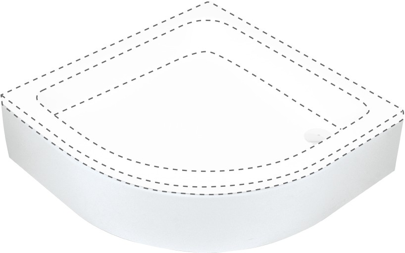 DEANTE plus II bílá Kryt na sprchovou vaničku, půlkulatý, 80 cm KTU_032O